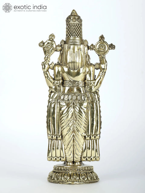 Small Superfine Tirupati Balaji Brass Statue | Multiple Sizes Venkateshvara Idol