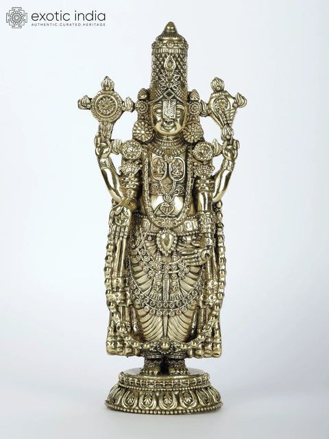 Small Superfine Tirupati Balaji Brass Statue | Multiple Sizes Venkateshvara Idol