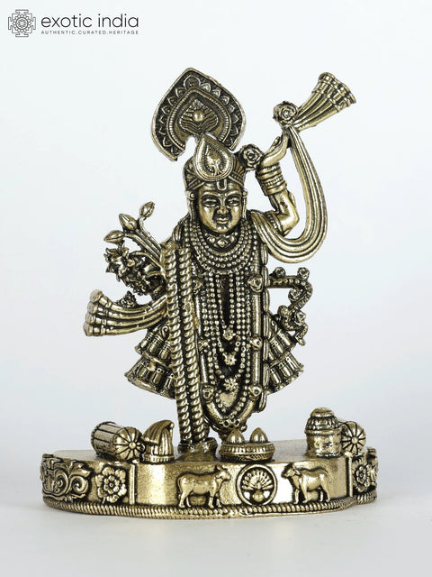 4" Small Superfine Shrinathji Brass Statue