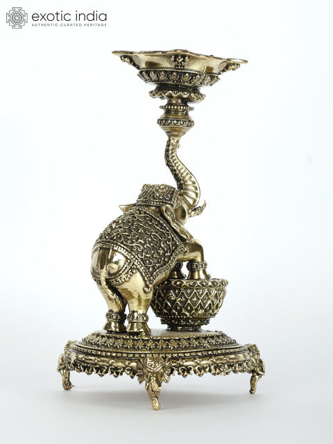 6" Superfine Designer Elephant Lamp in Brass