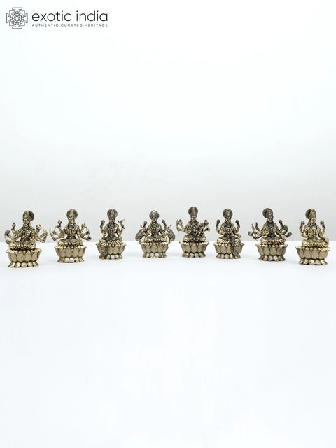 3" Small Superfine Ashtalakshmi Set | Brass Statues