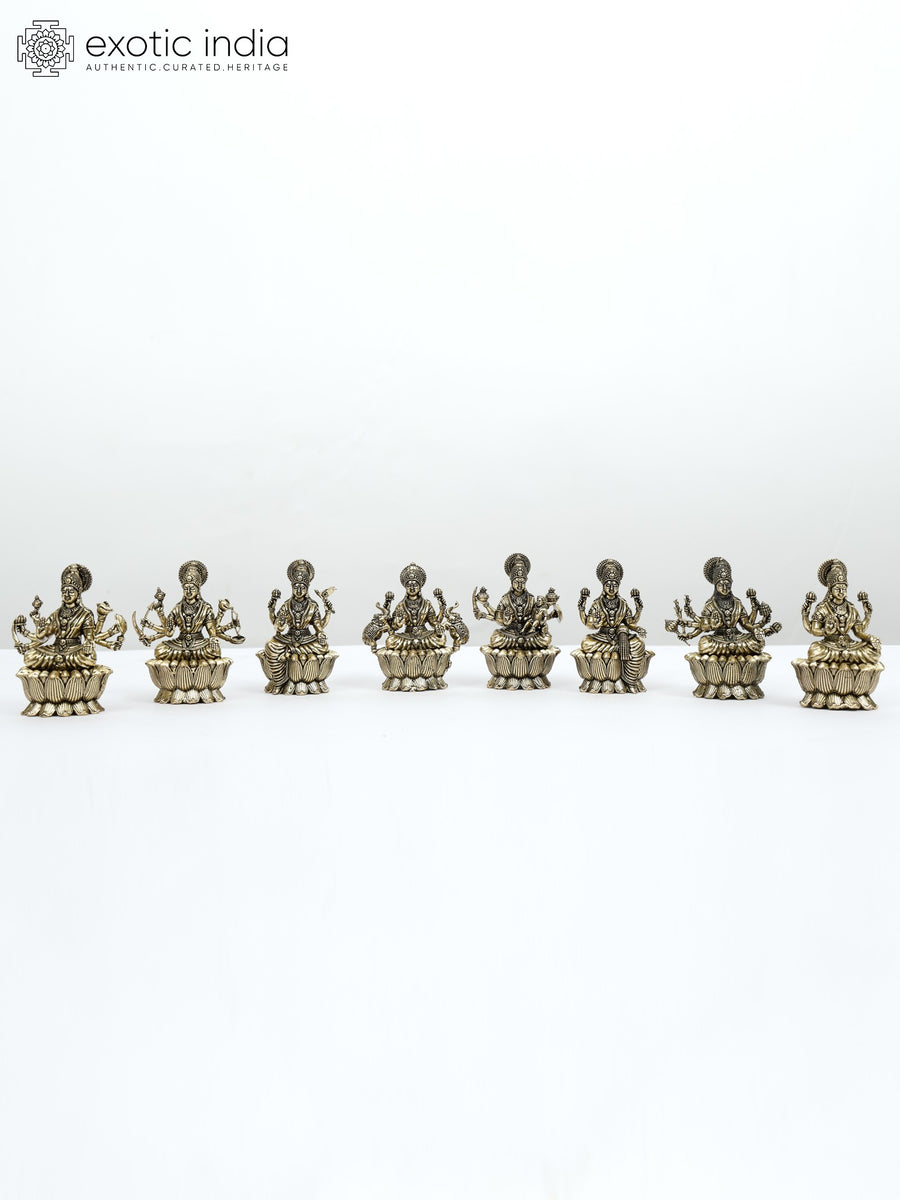 3" Small Ashtalakshmi Brass Statue Set Handmade