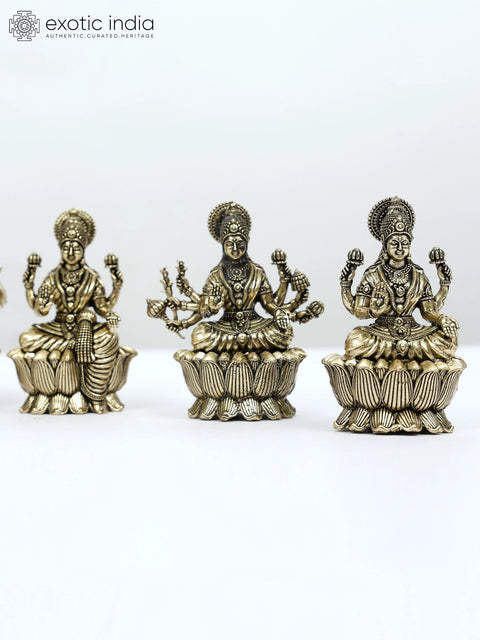 3" Small Superfine Ashtalakshmi Set | Brass Statues