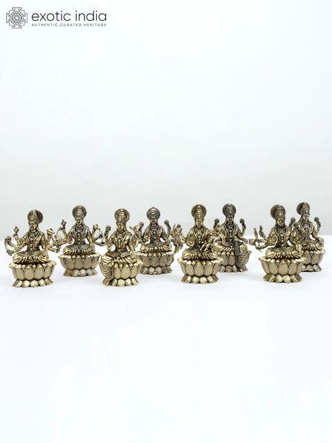 3" Small Superfine Ashtalakshmi Set | Brass Statues