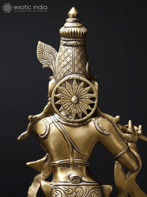 28" Fluting Krishna | Brass Statue