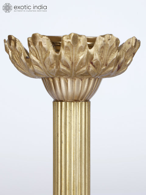 6" Pair of Designer Candle Holders in Brass