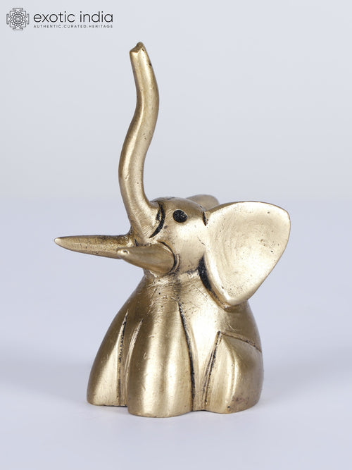 2" Small Baby Elephant Brass Figurine for Home Decor