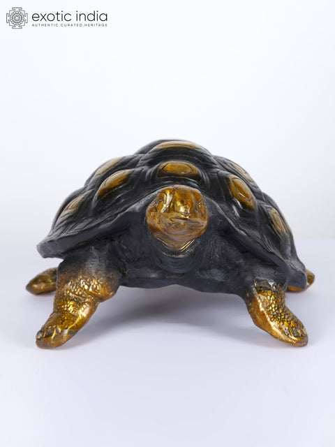 17" Brass Tortoise Statue | Table Decor