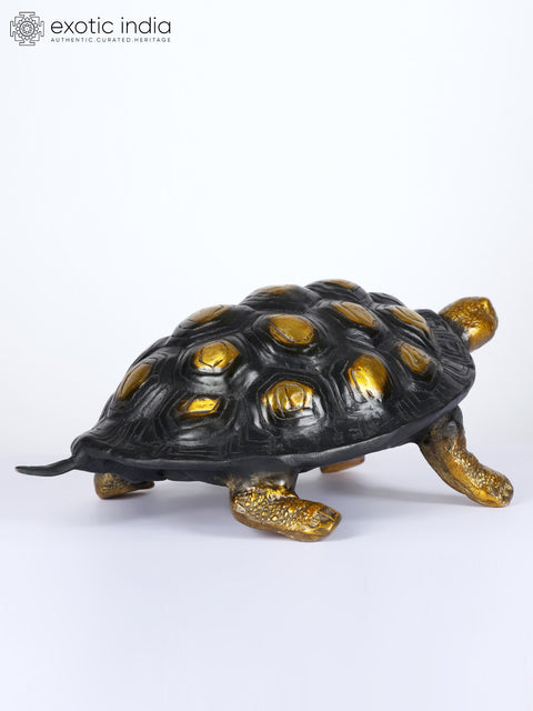 17" Brass Tortoise Statue | Table Decor