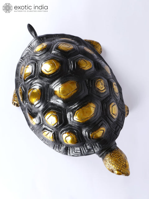 17" Brass Tortoise Statue | Table Decor