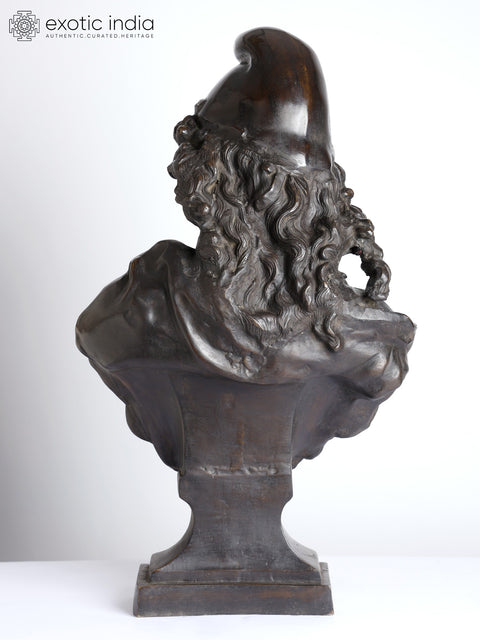 26" Joseph Charles Marin - Bust of a Nymph | Brass Sculpture