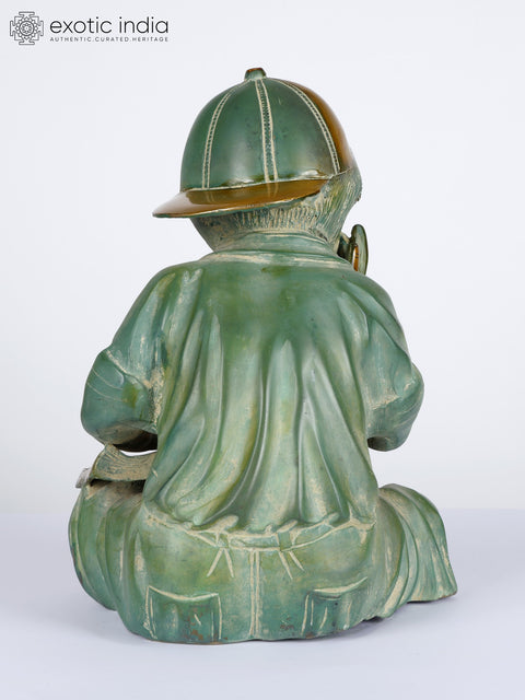 12" Cute Boy Reading a Book | Brass Statue