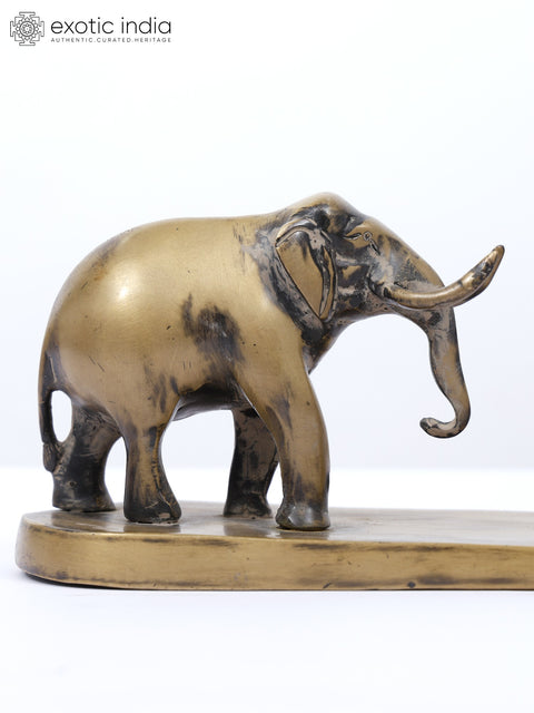 14" Decorative Elephants Brass Figurine | Home Altar Decor