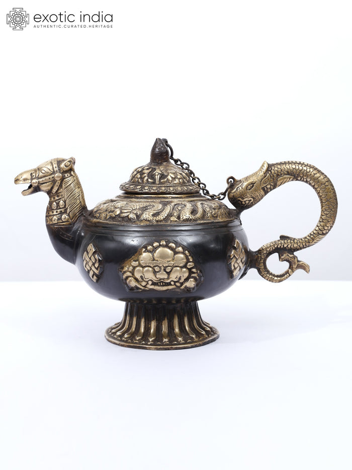 12" Brass Camel Design Buddhist Monastery Kettle
