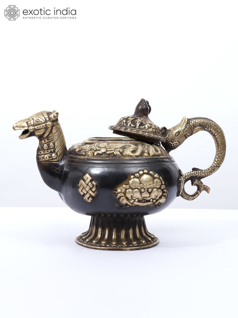 12" Camel Design Buddhist Monastery Kettle in Brass