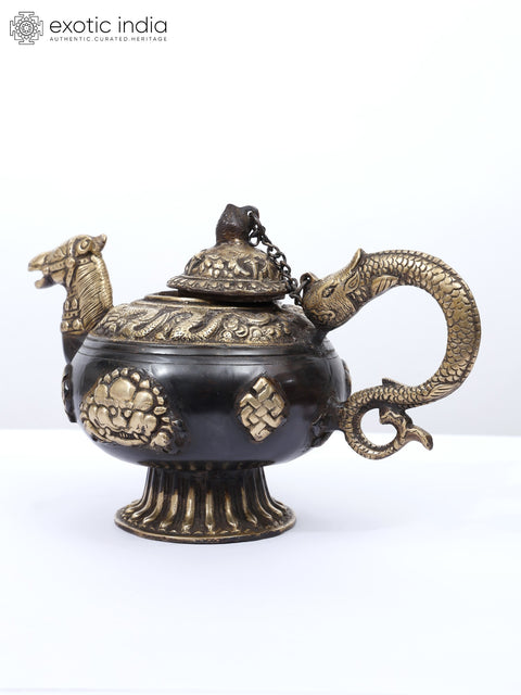 12" Camel Design Buddhist Monastery Kettle in Brass