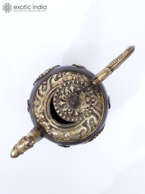 12" Camel Design Buddhist Monastery Kettle in Brass