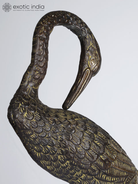 26" Baby and Mother Crane | Brass Pair | Home Decor