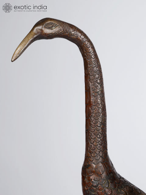 26" Baby and Mother Crane | Brass Pair | Home Decor