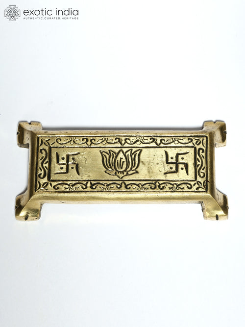 5" Small Brass Ritual Pedestal Chowki for Pooja