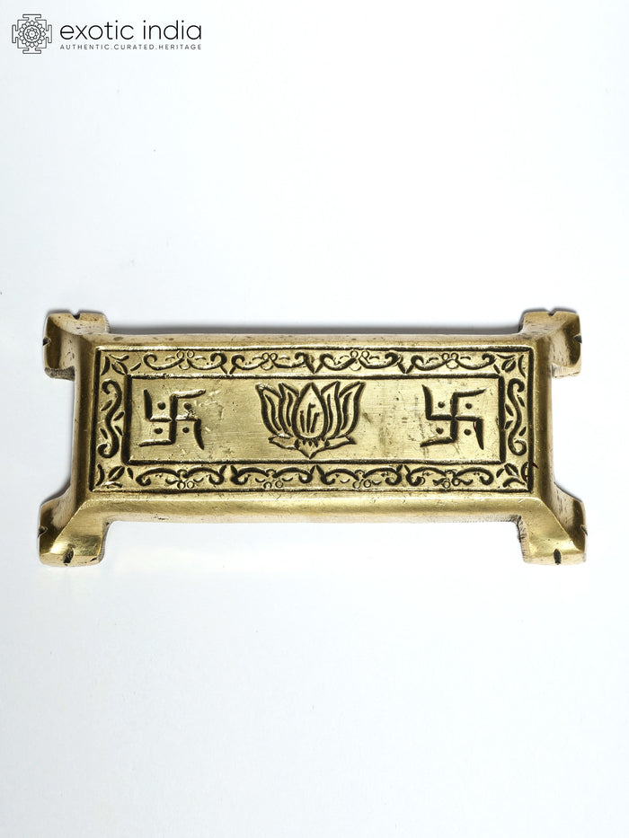 5" Small Brass Ritual Pedestal Chowki for Pooja