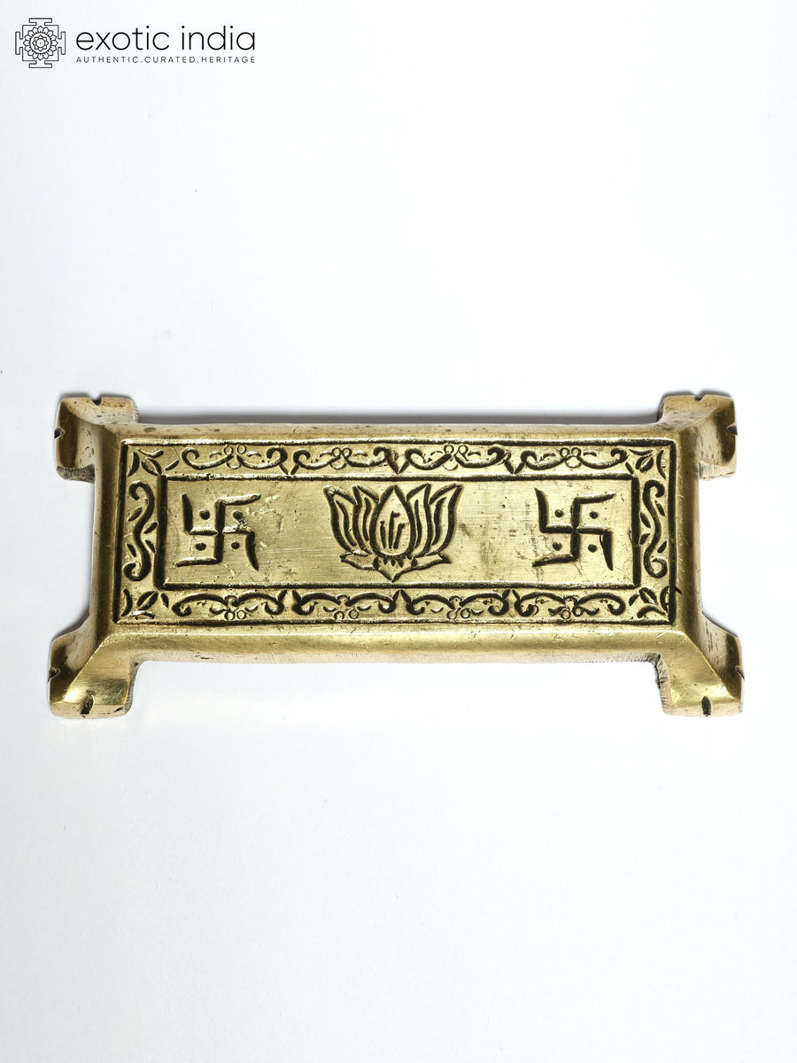 5" Small Brass Ritual Pedestal Chowki for Pooja