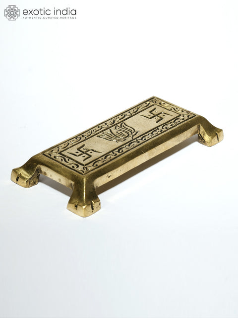 5" Small Ritual Brass Pedestal / Chowki