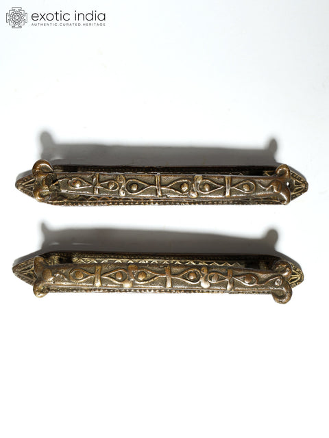5" Art Nouveau Door Handles in Pair