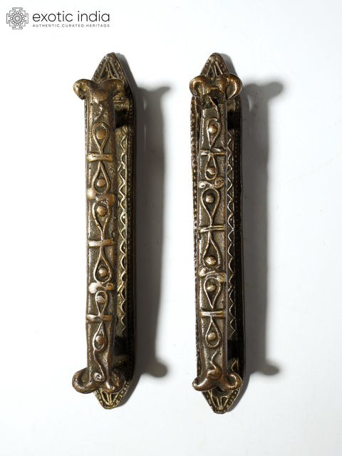 5" Art Nouveau Door Handles in Pair