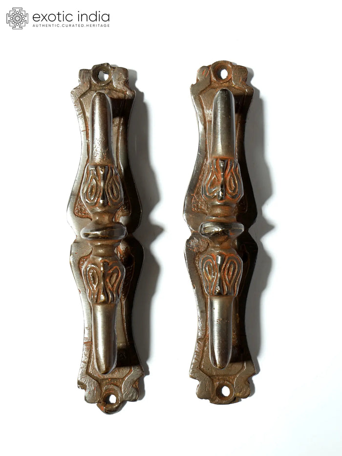 5" Stylish Brass Door Handles Pair for Home Decor