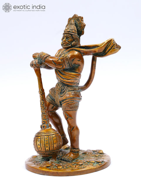 7" Bahubali Hanuman | Brass Statue