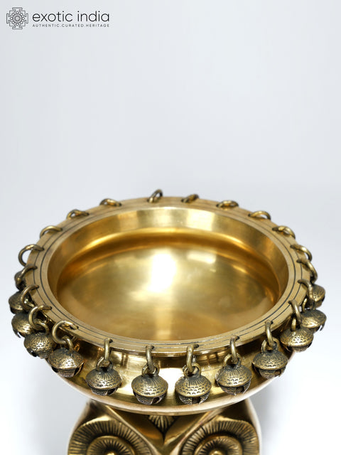 9" Designer Urli on Owl Head in Brass