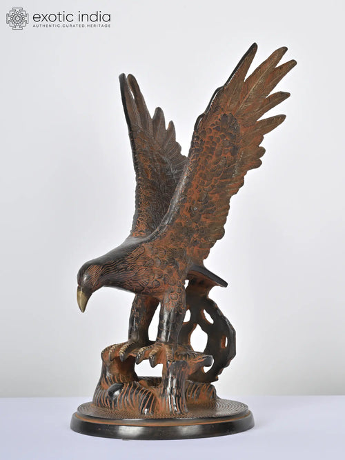 14" Brass Eagle Statue for Home Decor