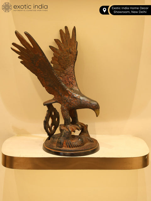 14" Brass Eagle Statue | Decorative Showpiece
