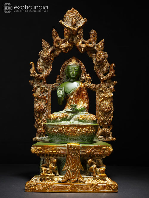 15" Lord Buddha Abhaya Mudra Brass Statue Handmade Home Decor