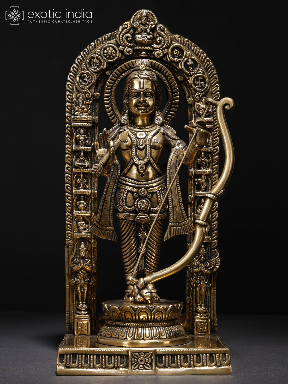 12" Shri Ram Lalla Brass Statue for Pooja