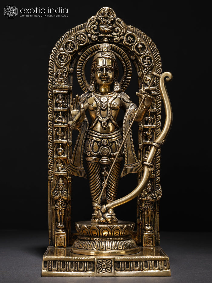 12" Shri Ram Lalla Brass Statue for Pooja