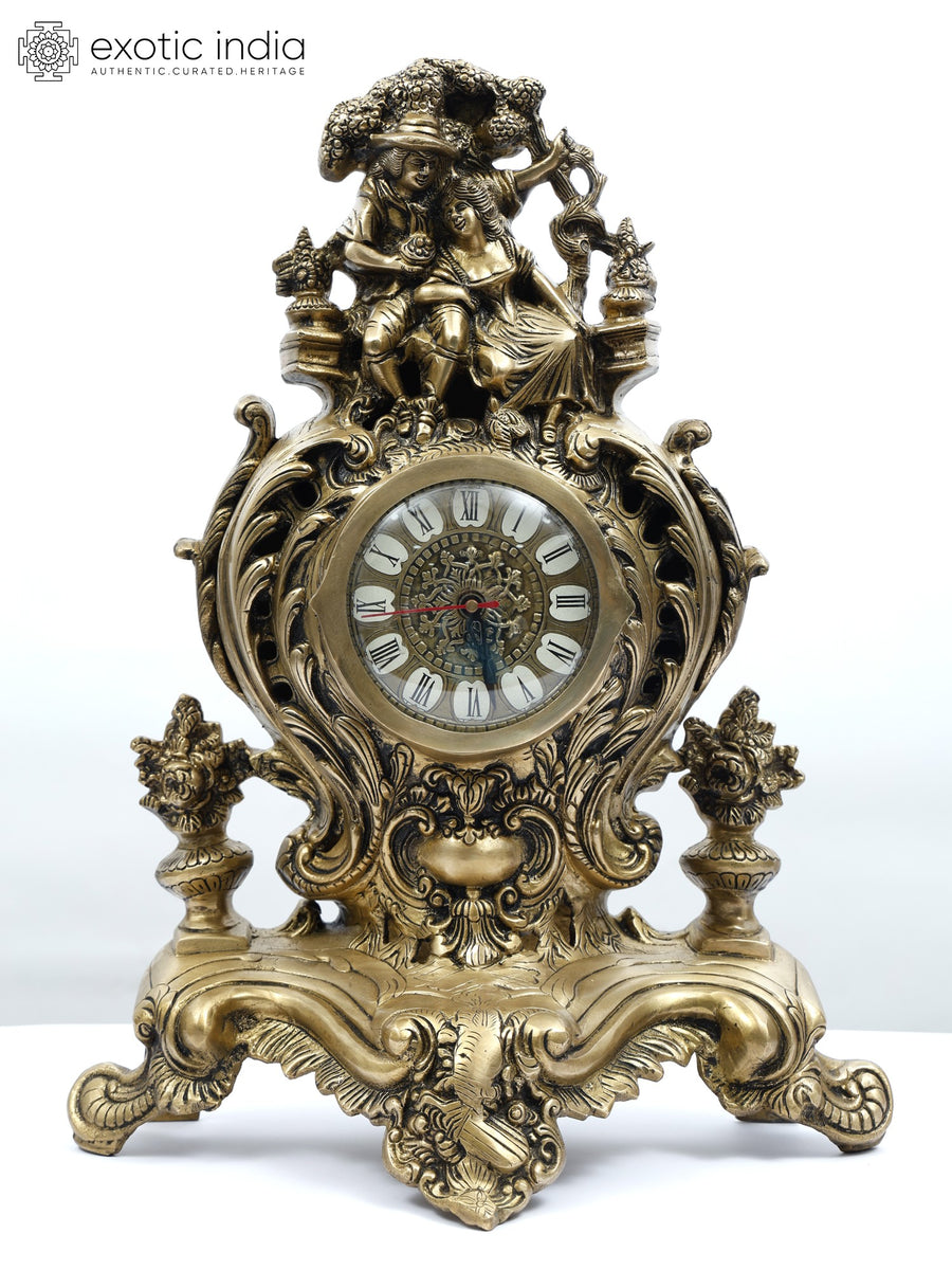 19" Handmade Brass Designer Tabletop Roman Clock