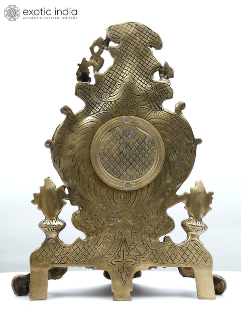 19" Designer Tabletop Roman Clock in Brass