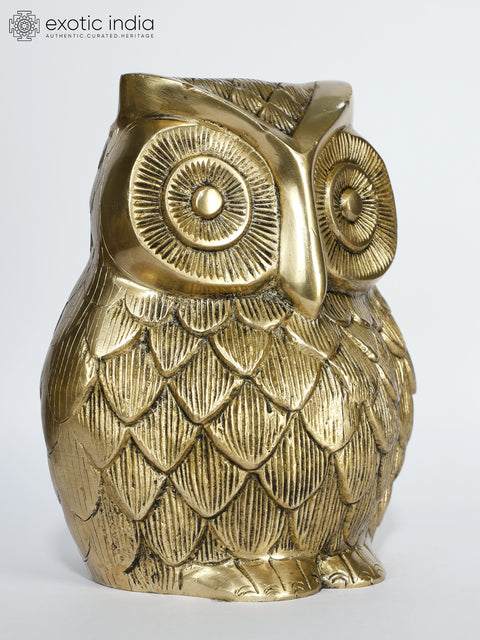 7" Brass Owl Statue | Table Decor