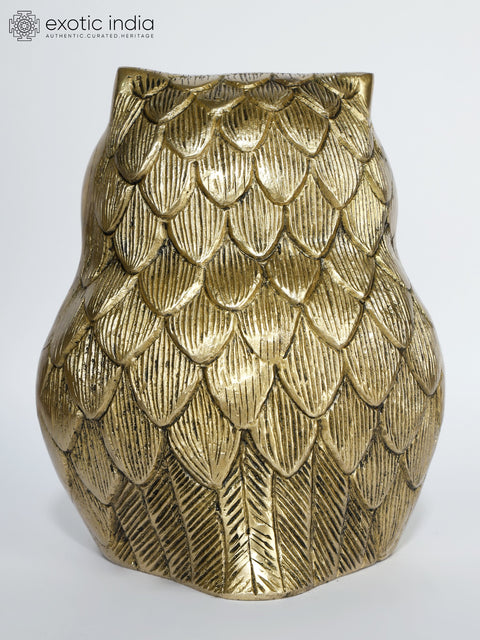 7" Brass Owl Statue | Table Decor