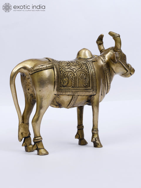9" Standing Nandi (Vehicle of Lord Shiva) | Brass Statue