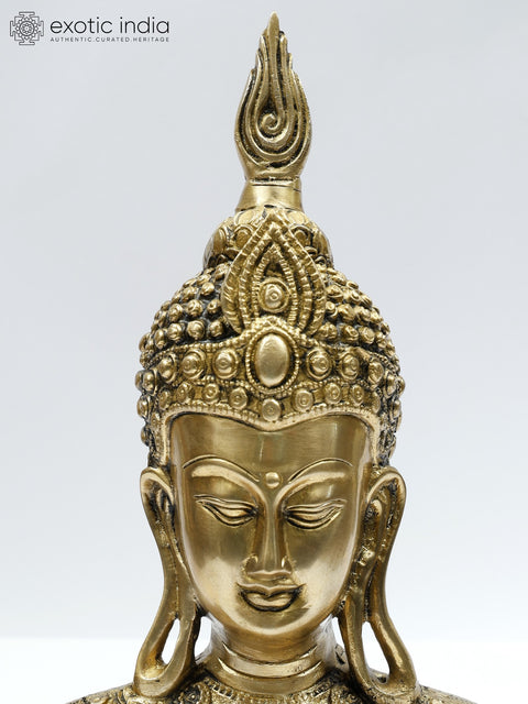 16" Lord Buddha Bust | Brass Statue