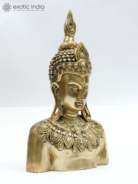 16" Lord Buddha Bust | Brass Statue