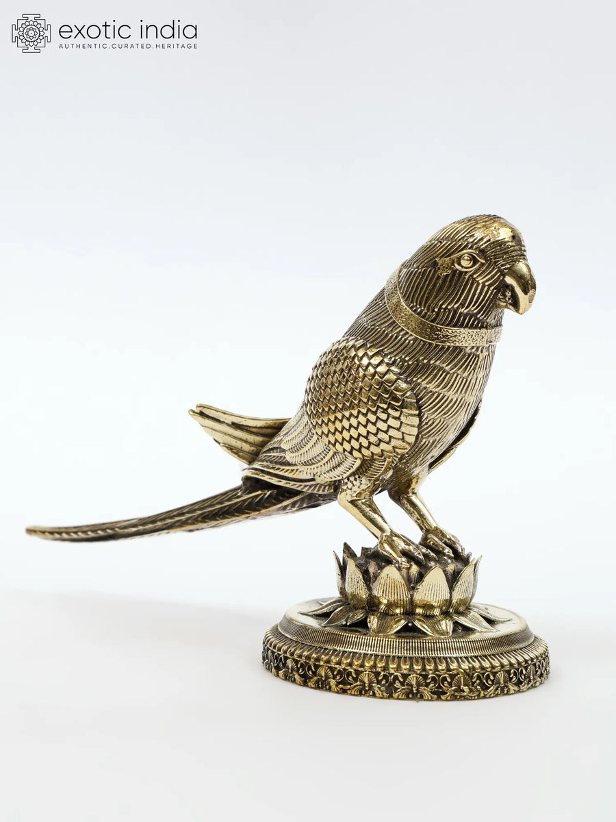 Brass Parrot Statue Handmade Home Decor
