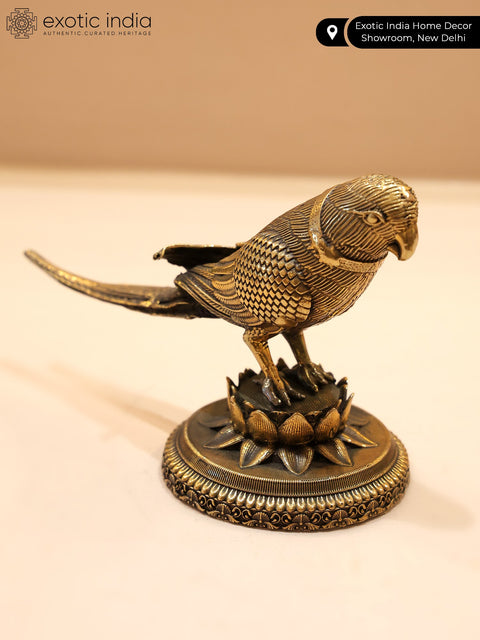 Superfine Decorative Parrot | Brass Statue | Table Decor