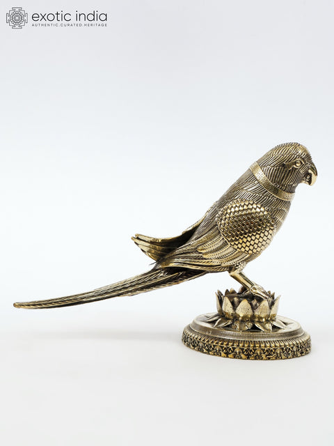Superfine Decorative Parrot | Brass Statue | Table Decor