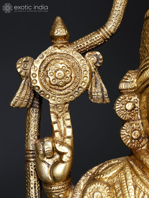 29" Tirupati Balaji (Venkateshvara) with Garuda and Hanuman | Brass Statue