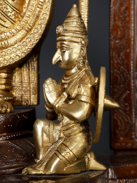 29" Tirupati Balaji (Venkateshvara) with Garuda and Hanuman | Brass Statue