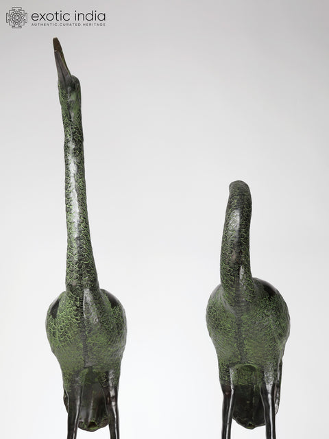 60" Large Pair of Herons | Brass Statues | Home Decor